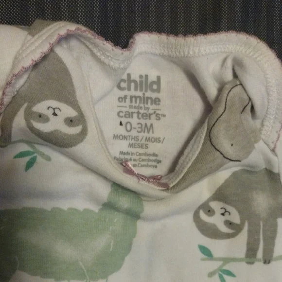 Carter's White and Brown Animal Print Bodysuits​ - Picture 4 of 6